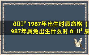 🐳 1987年出生时辰命格（1987年属兔出生什么时 🐳 辰命好）